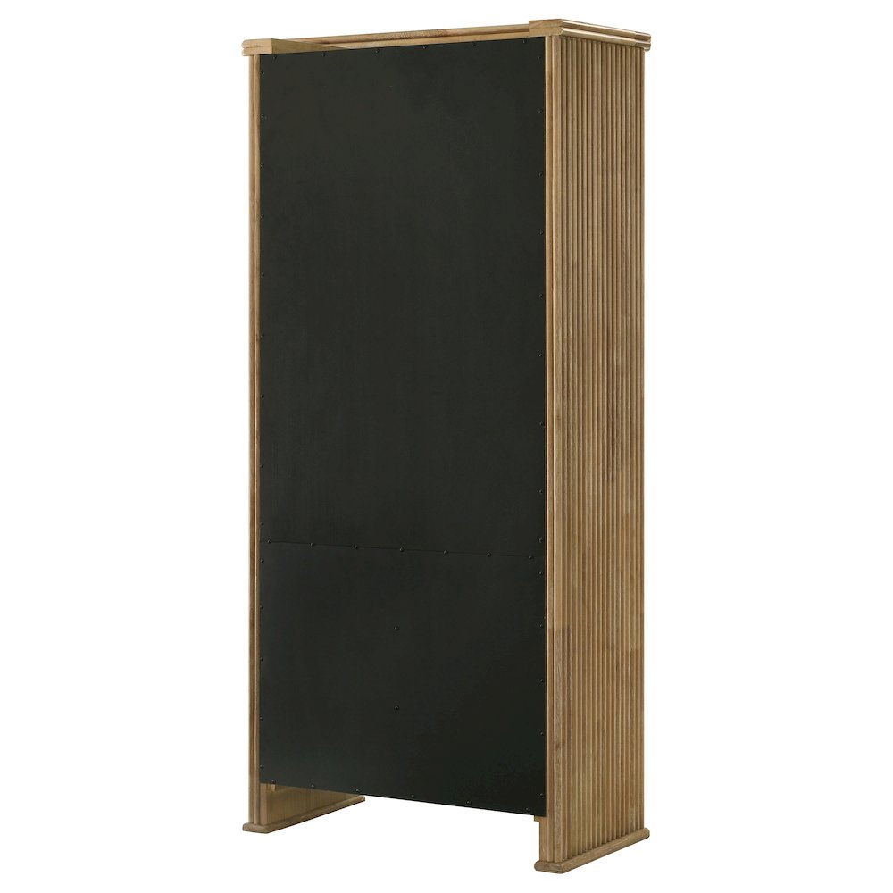 Adina 77-inch Tall Display Cabinet Distressed Light Brown. Picture 10