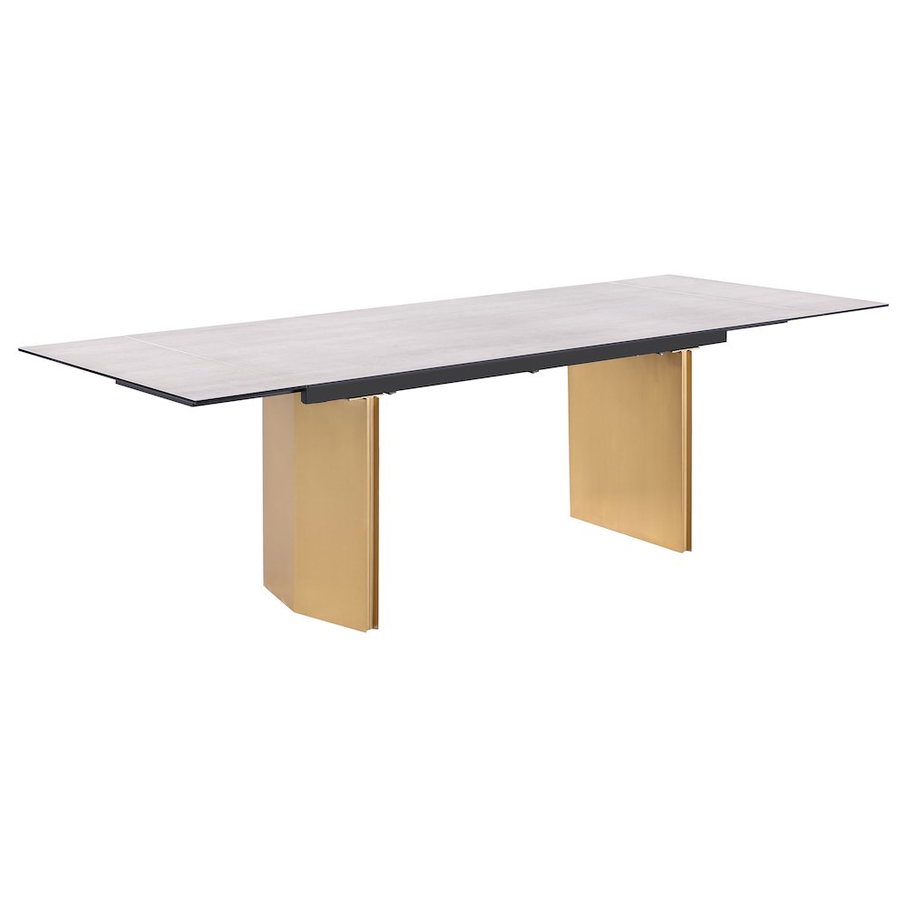Vesa 97-inch Glass Top Extension Dining Table Beige. Picture 4