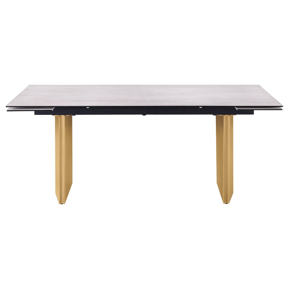 Vesa 97-inch Glass Top Extension Dining Table Beige. Picture 5