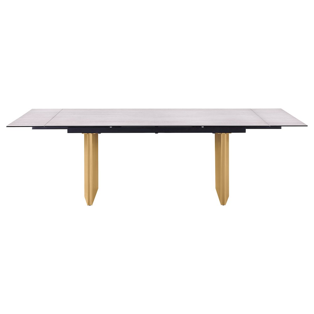 Vesa 97-inch Glass Top Extension Dining Table Beige. Picture 6