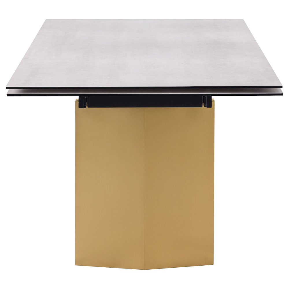 Vesa 97-inch Glass Top Extension Dining Table Beige. Picture 7