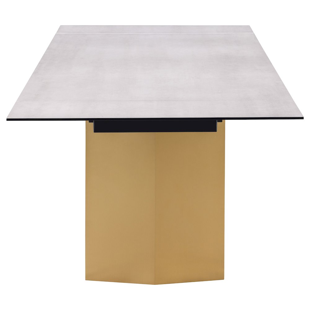Vesa 97-inch Glass Top Extension Dining Table Beige. Picture 8