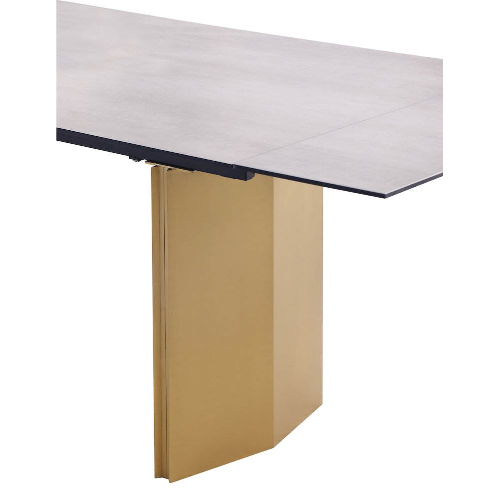 Vesa 97-inch Glass Top Extension Dining Table Beige. Picture 9