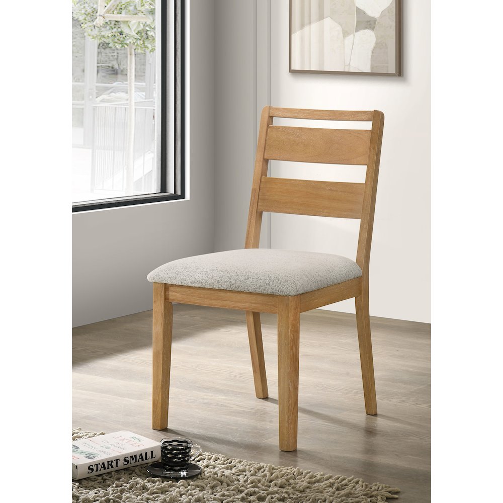 Duncan Ladder Back Dining Side Chair Washed Oak (Set of 2). Picture 2