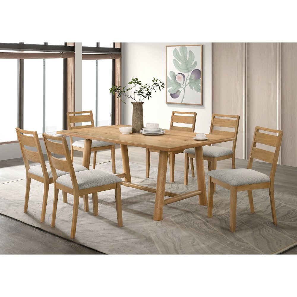 Duncan Ladder Back Dining Side Chair Washed Oak (Set of 2). Picture 13