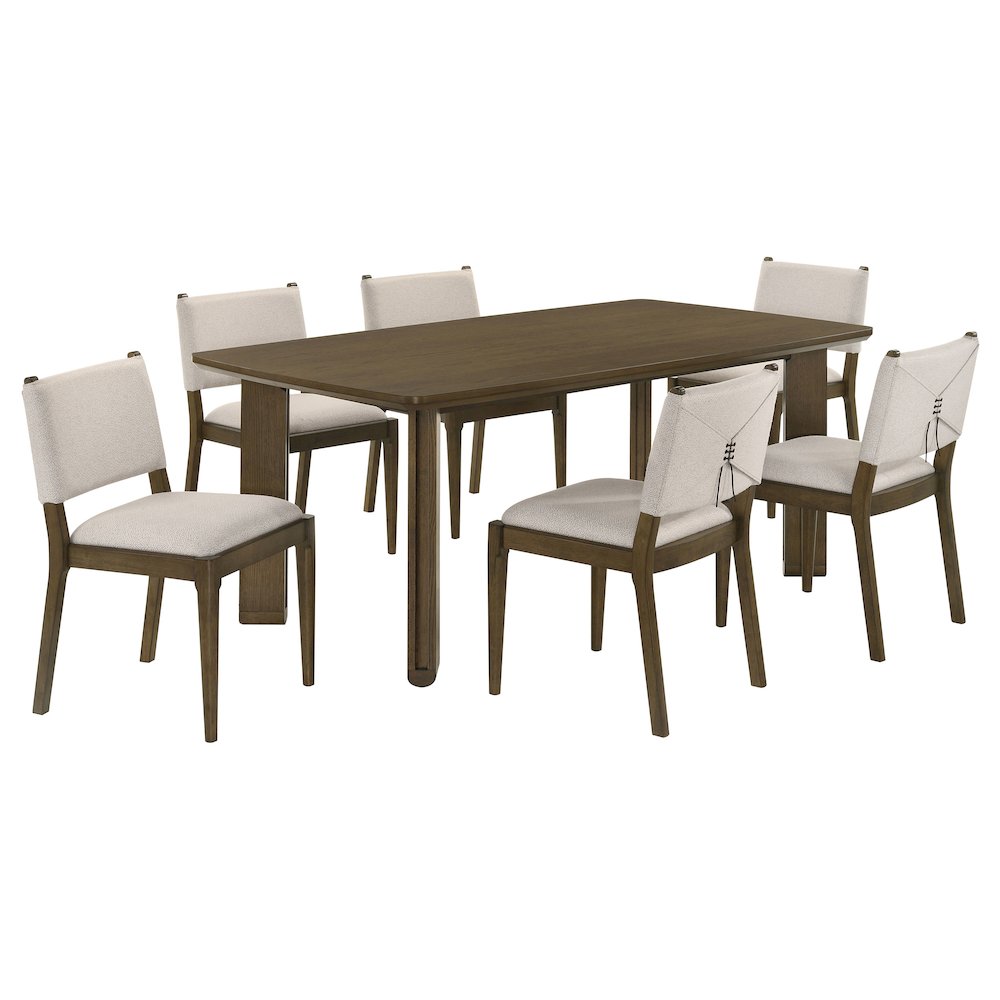Ottowa 7-piece Rectangular Wood Dining Room Table Set Brown. Picture 2