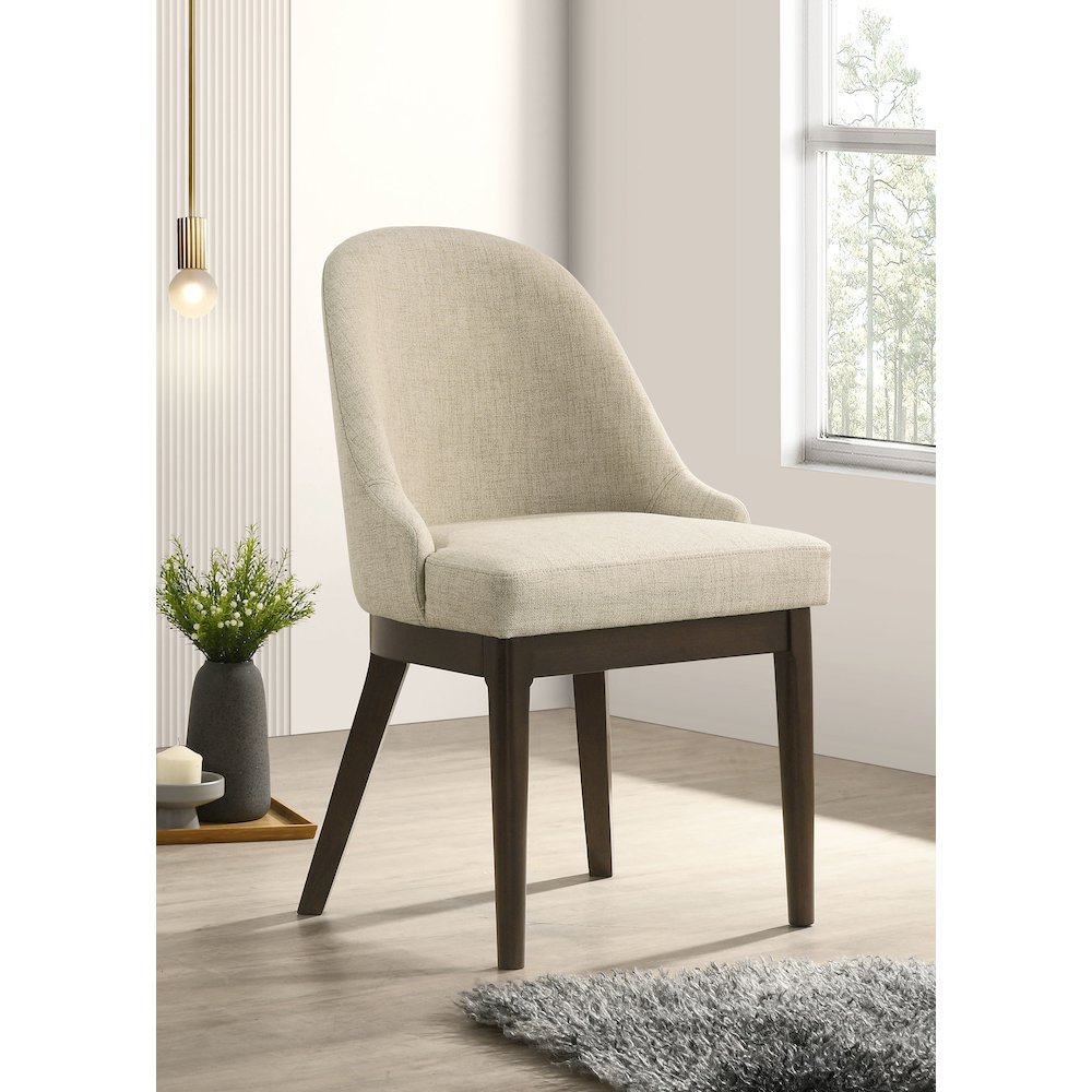 Reseda Upholstered Dining Side Chair Oatmeal (Set of 2). Picture 2