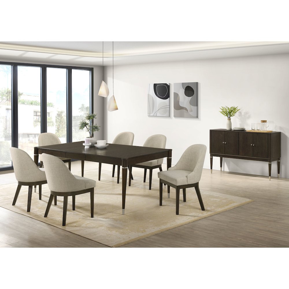 Reseda 4-door Dining Sideboard Server with Shelves Ash Brown. Picture 13