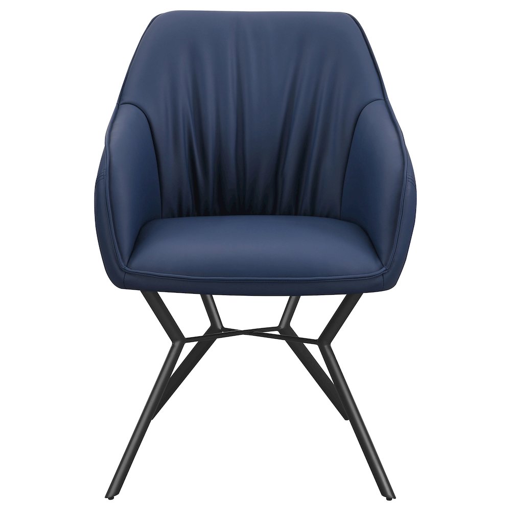 Mayer Upholstered Dining Arm Chair Blue and Brown (Set of 2). Picture 4