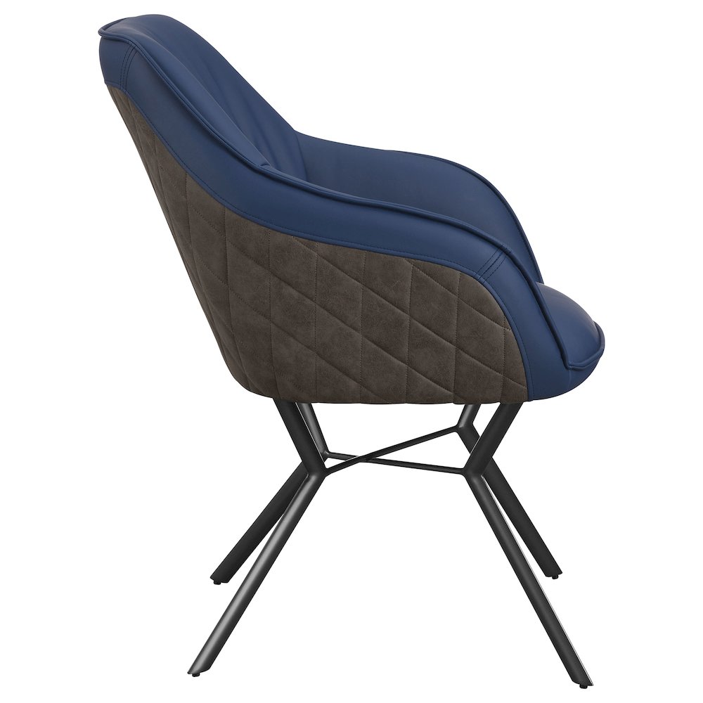 Mayer Upholstered Dining Arm Chair Blue and Brown (Set of 2). Picture 9