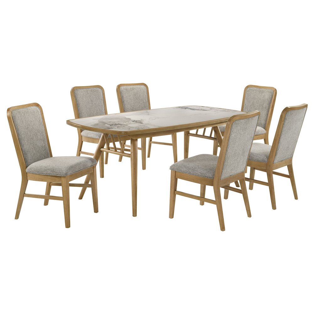 Croyden 7-piece Rectangular Dining Set Weathered Natural. Picture 2