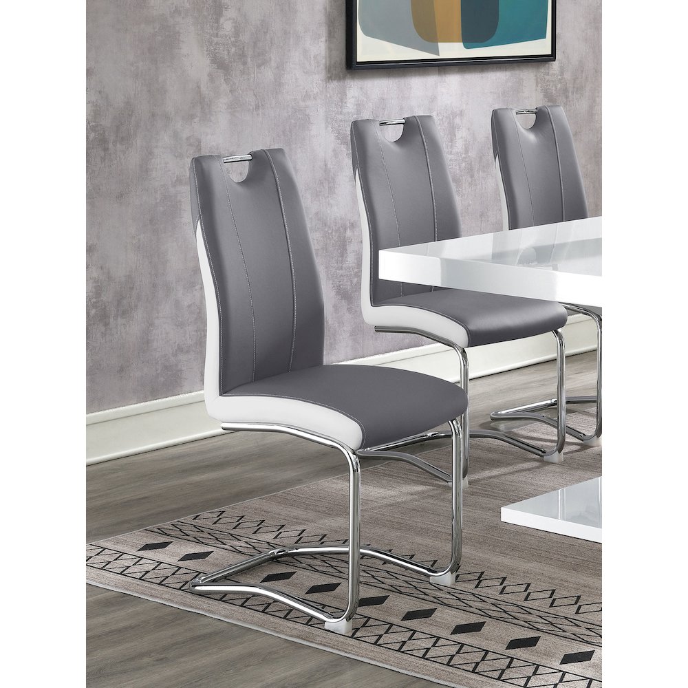 Brooklyn Upholstered Dining Side Chair Grey (Set of 4). Picture 11