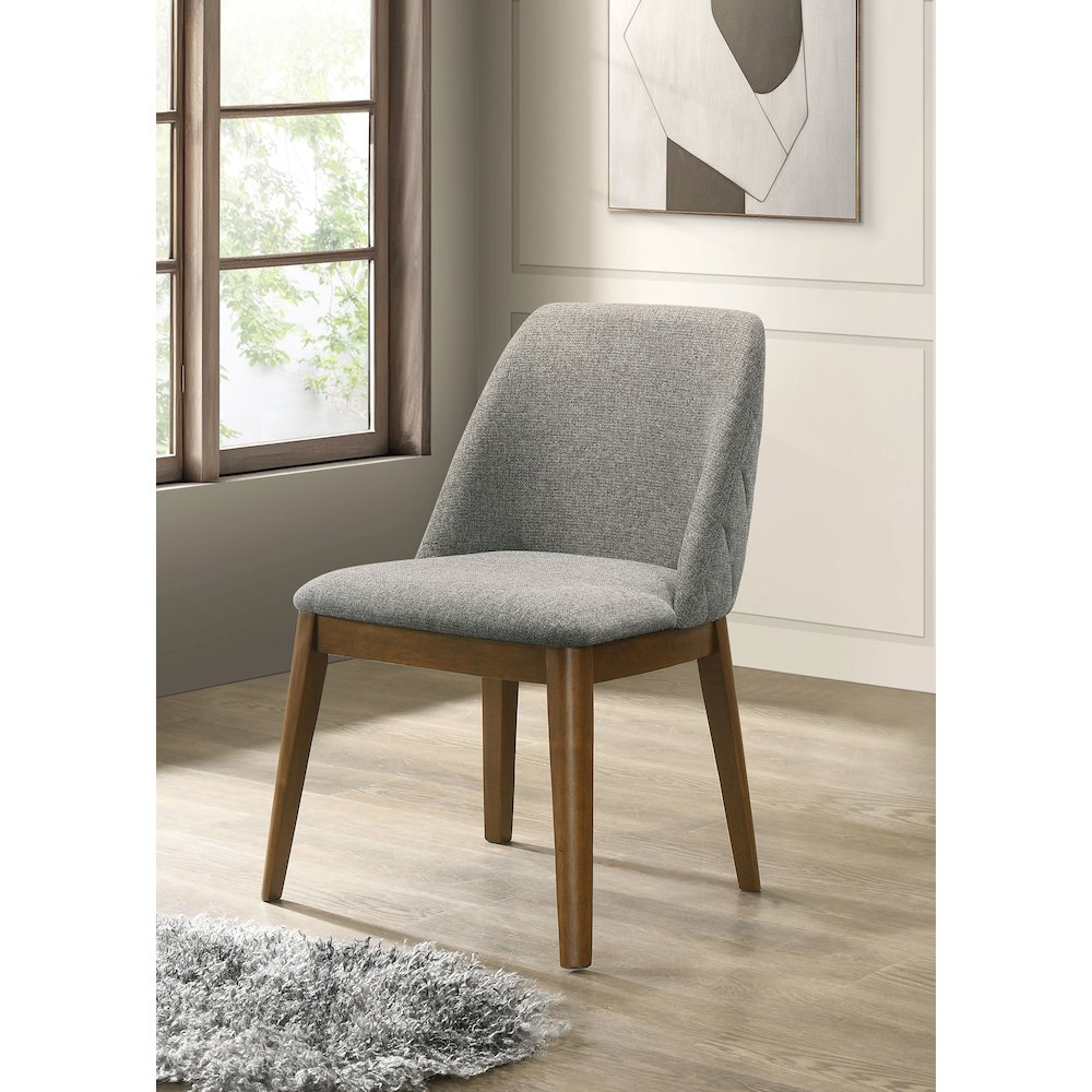 Franklin Upholstered Dining Side Chair Grey (Set of 2). Picture 2