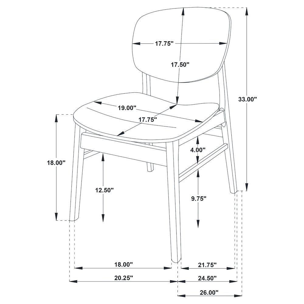 Benford Dining Side Chair Wood Seat Dark Brown (Set of 2). Picture 14