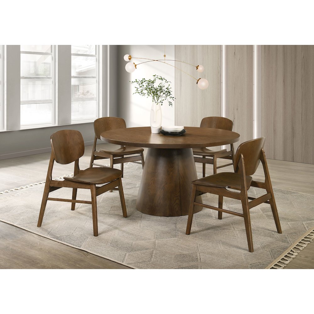 Benford Dining Side Chair Wood Seat Dark Brown (Set of 2). Picture 15