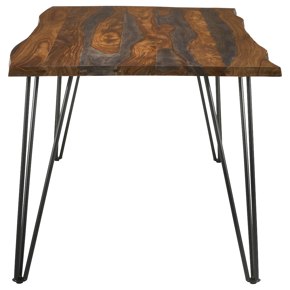 Neve 80-inch Live Edge Dining Table Grey Sheesham. Picture 4