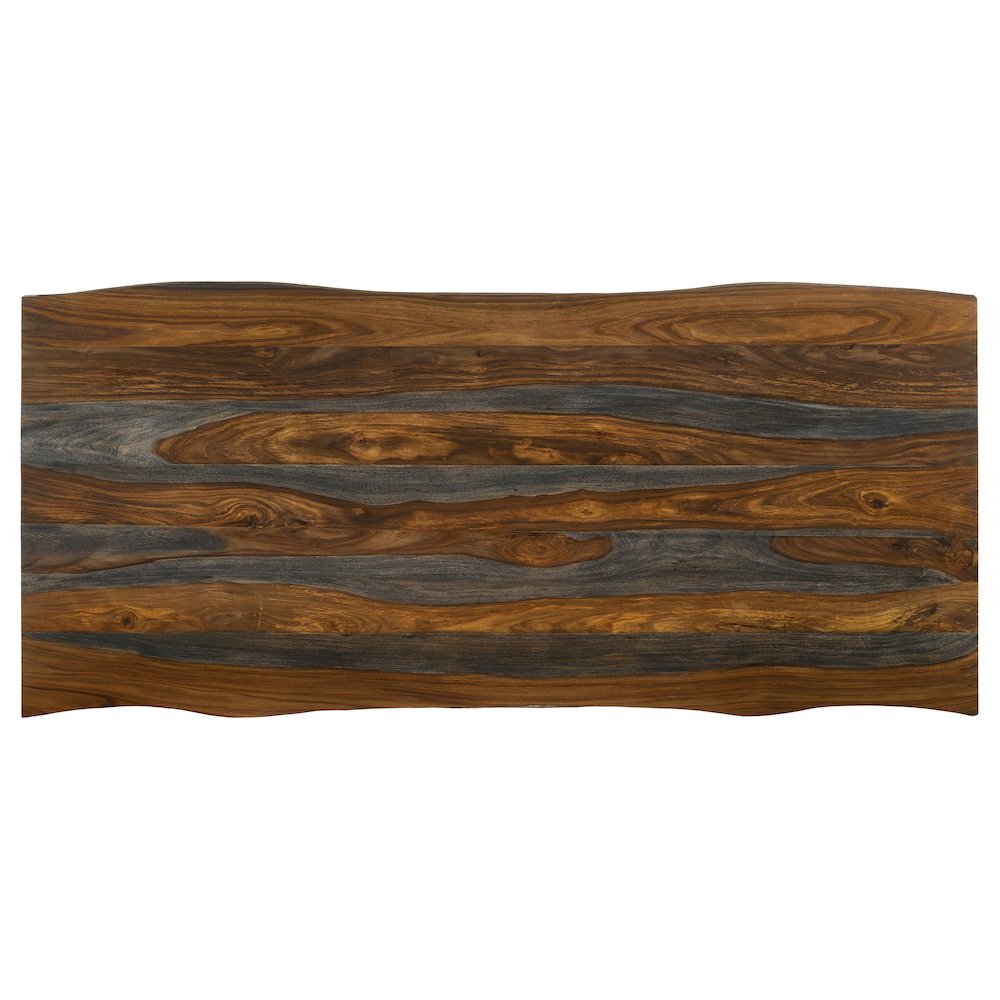 Neve 80-inch Live Edge Dining Table Grey Sheesham. Picture 8