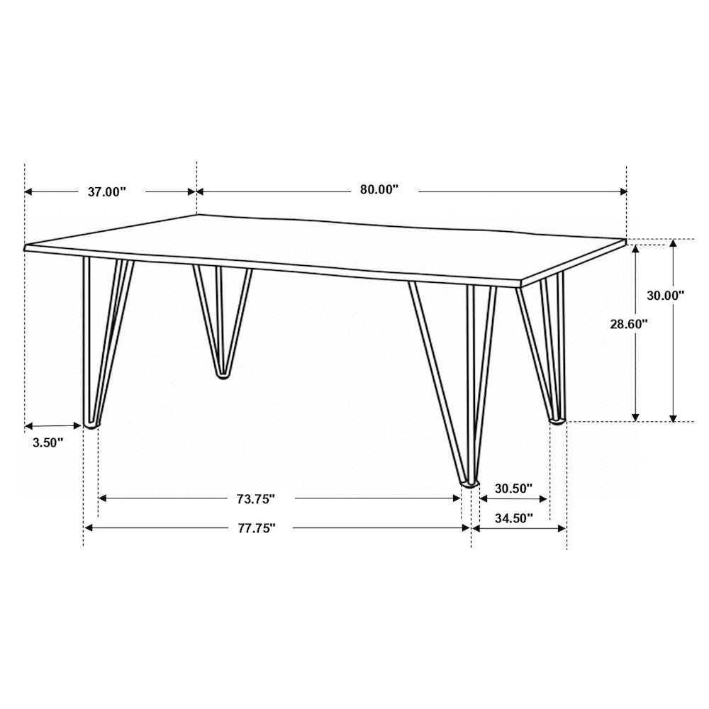 Neve 80-inch Live Edge Dining Table Grey Sheesham. Picture 9