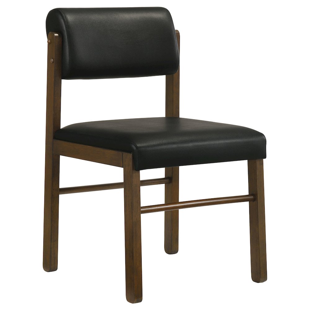 Kehoe Upholstered Dining Side Chair Black and Walnut (Set of 2). Picture 1