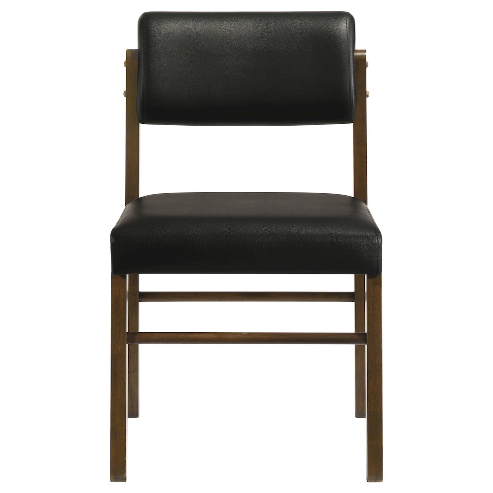 Kehoe Upholstered Dining Side Chair Black and Walnut (Set of 2). Picture 3