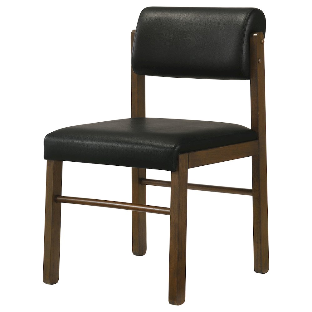 Kehoe Upholstered Dining Side Chair Black and Walnut (Set of 2). Picture 4