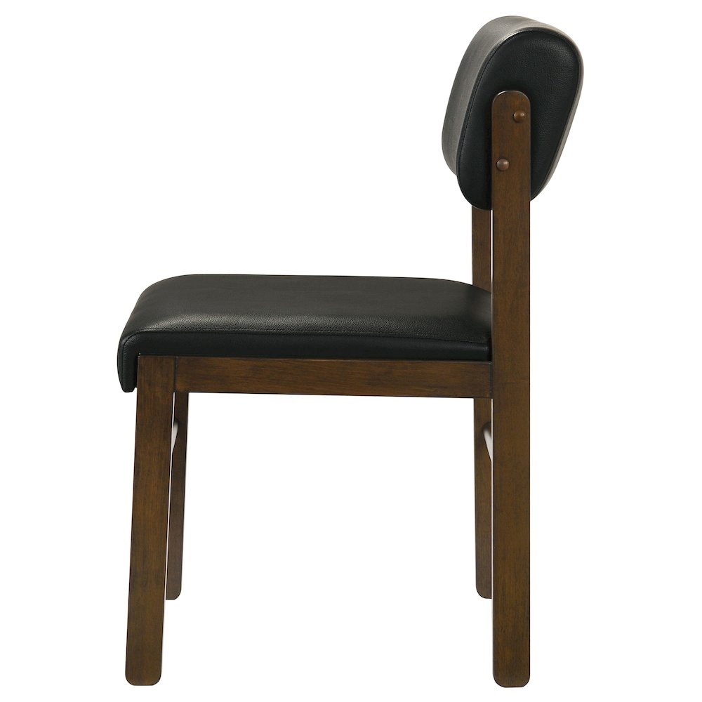 Kehoe Upholstered Dining Side Chair Black and Walnut (Set of 2). Picture 5