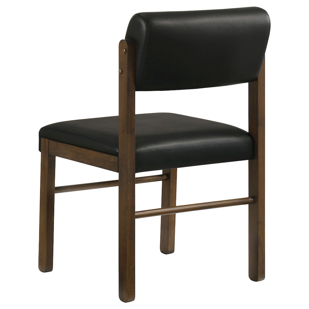 Kehoe Upholstered Dining Side Chair Black and Walnut (Set of 2). Picture 6