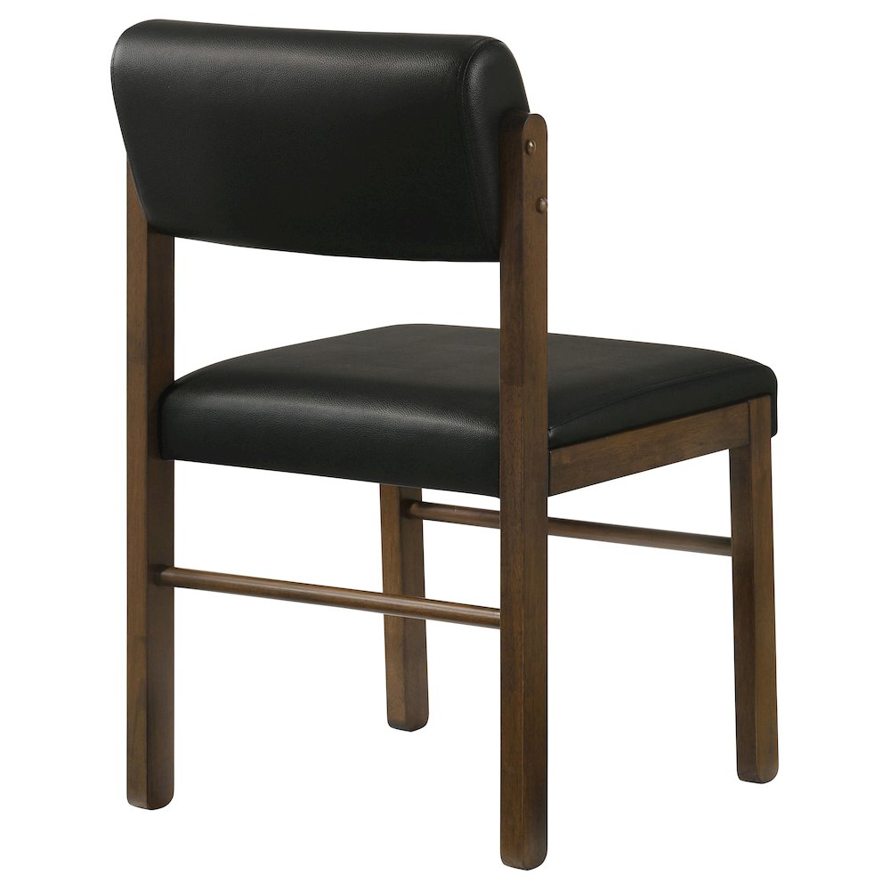 Kehoe Upholstered Dining Side Chair Black and Walnut (Set of 2). Picture 7