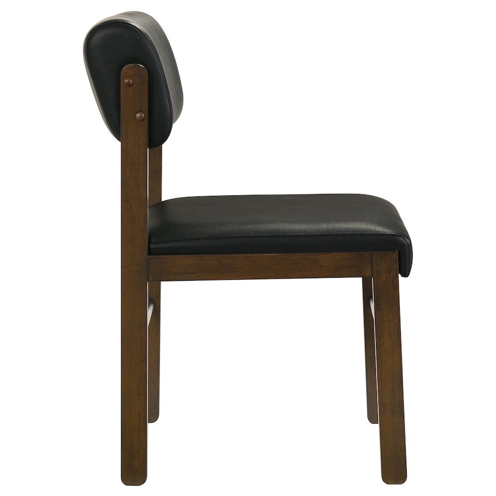 Kehoe Upholstered Dining Side Chair Black and Walnut (Set of 2). Picture 8