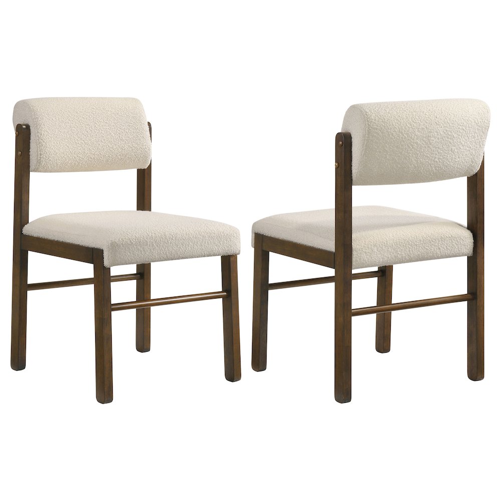 Kehoe Upholstered Dining Side Chair Cream and Walnut (Set of 2). Picture 1