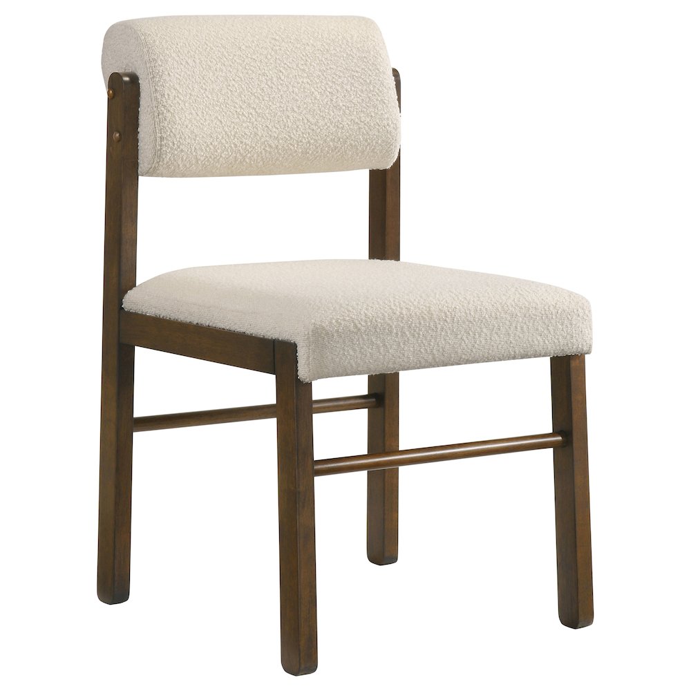 Kehoe Upholstered Dining Side Chair Cream and Walnut (Set of 2). Picture 3