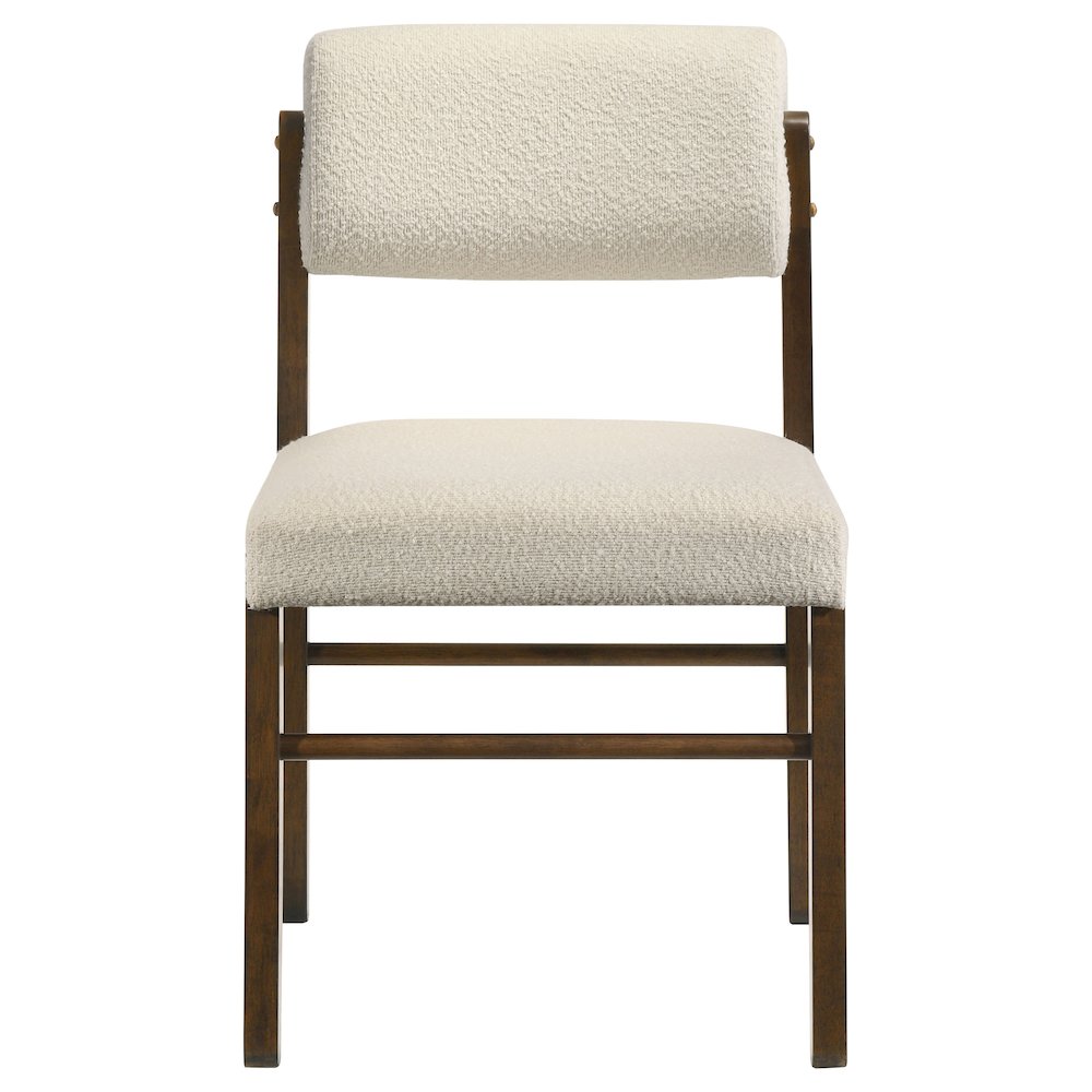 Kehoe Upholstered Dining Side Chair Cream and Walnut (Set of 2). Picture 4