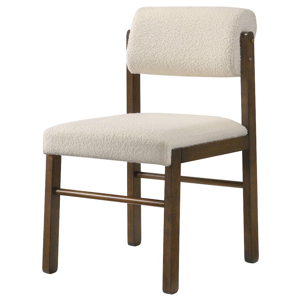 Kehoe Upholstered Dining Side Chair Cream and Walnut (Set of 2). Picture 5