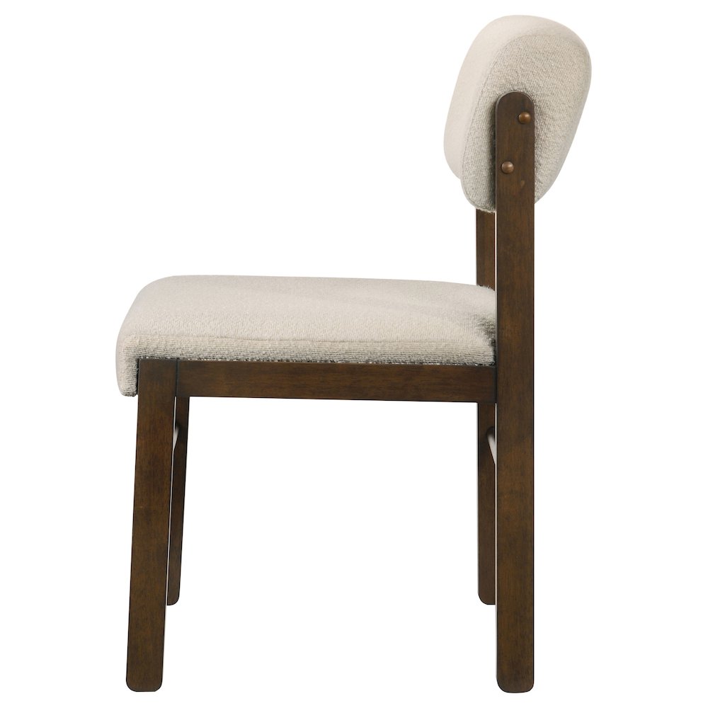 Kehoe Upholstered Dining Side Chair Cream and Walnut (Set of 2). Picture 6