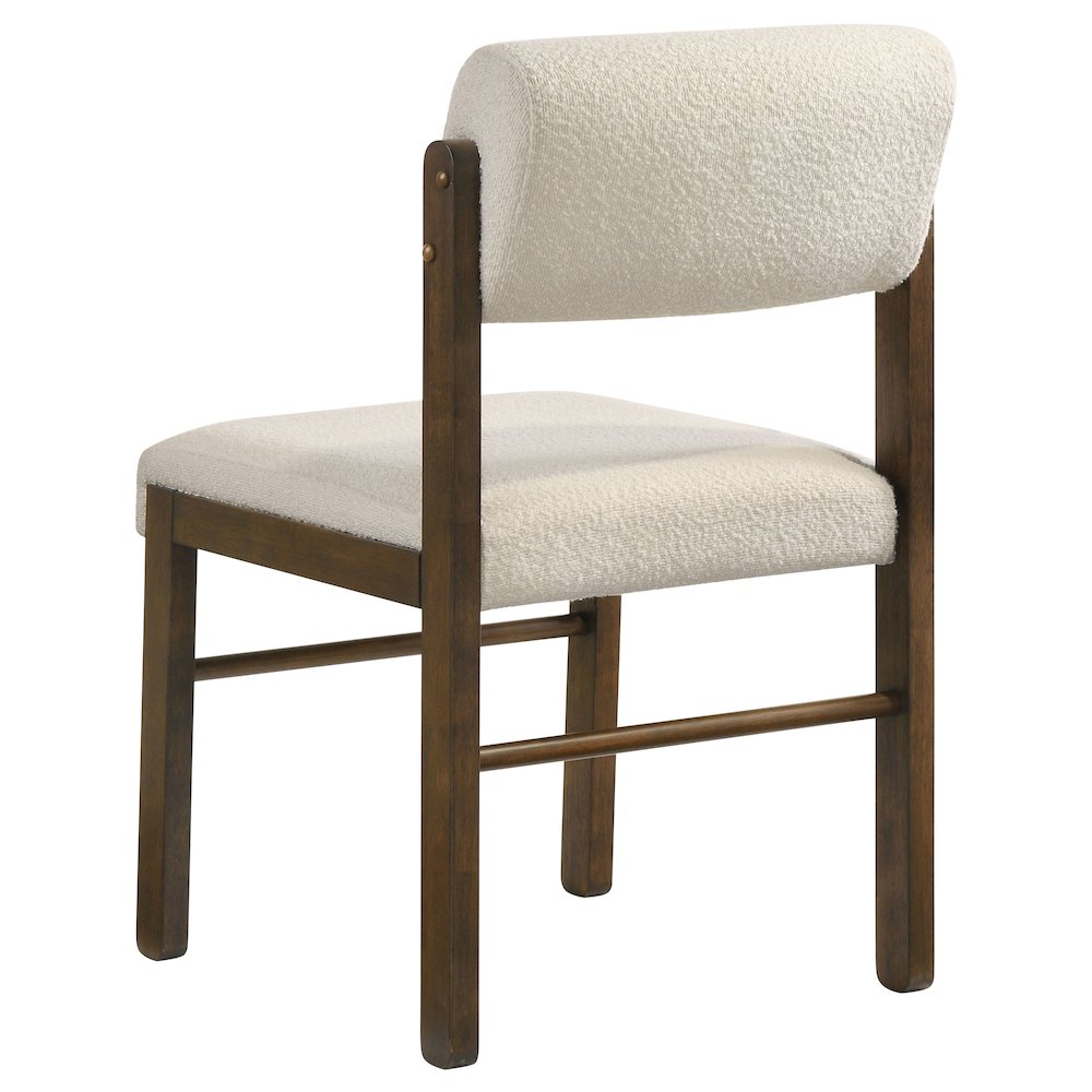 Kehoe Upholstered Dining Side Chair Cream and Walnut (Set of 2). Picture 7