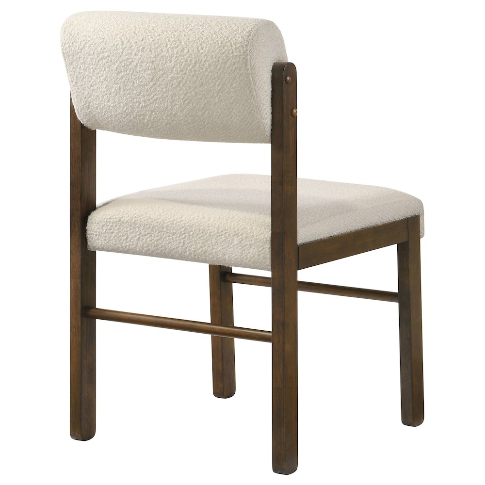 Kehoe Upholstered Dining Side Chair Cream and Walnut (Set of 2). Picture 8