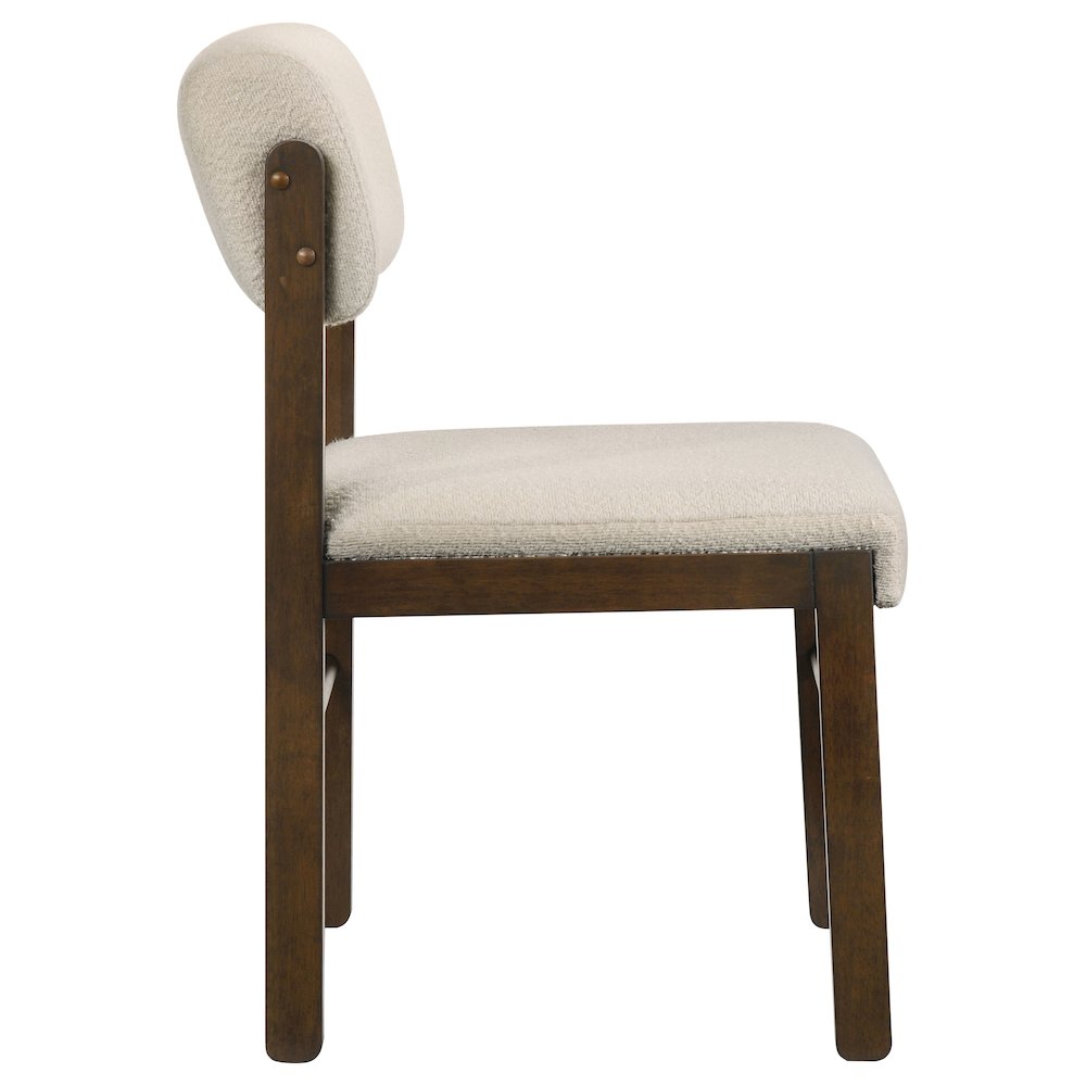 Kehoe Upholstered Dining Side Chair Cream and Walnut (Set of 2). Picture 9