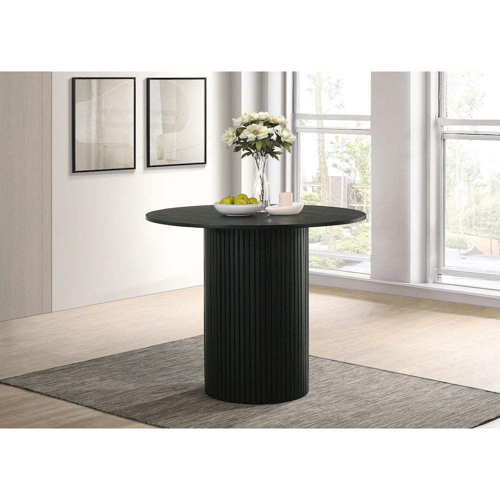 Hamlyn 43-inch Round Wood Counter Height Dining Table Black. Picture 2