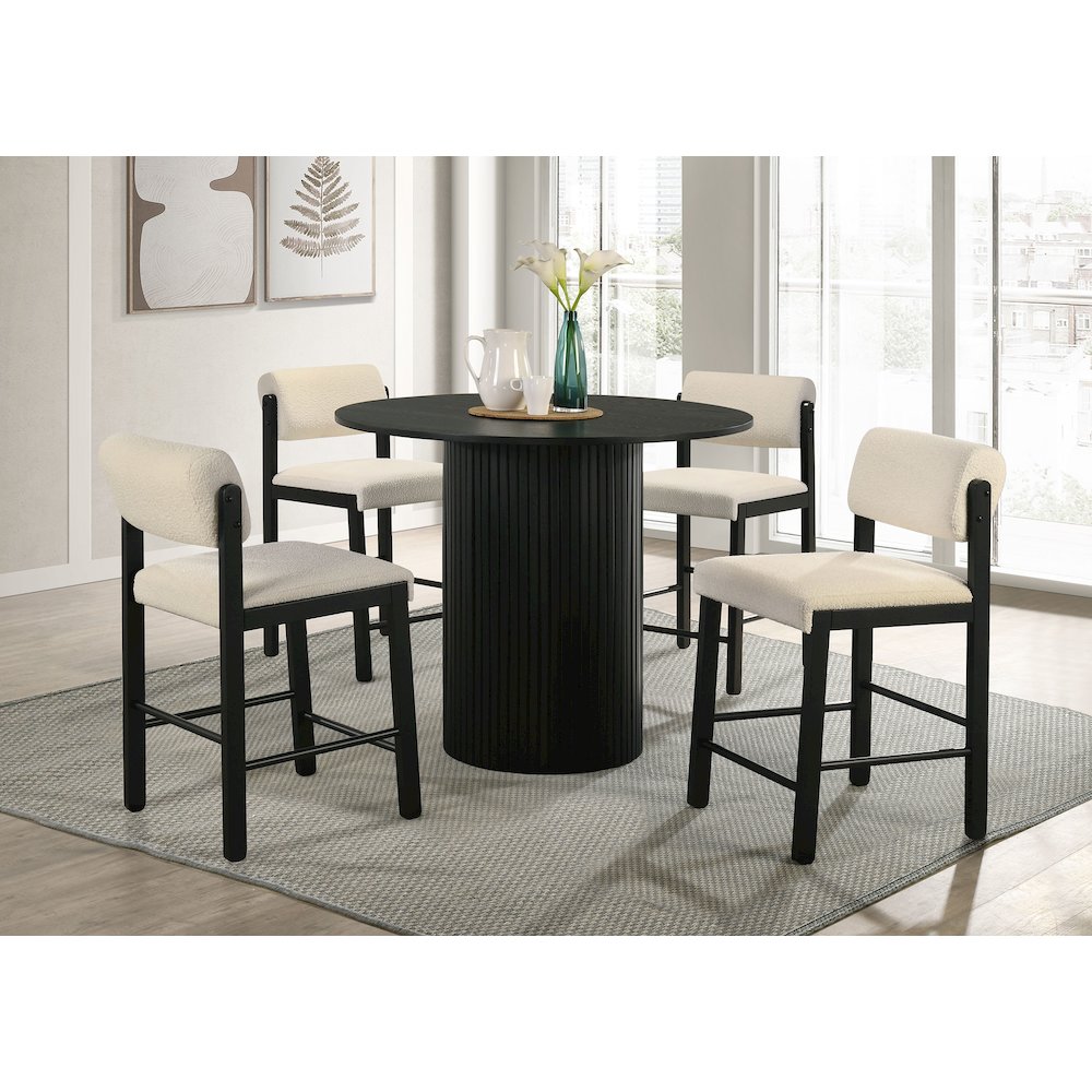 Hamlyn 43-inch Round Wood Counter Height Dining Table Black. Picture 6