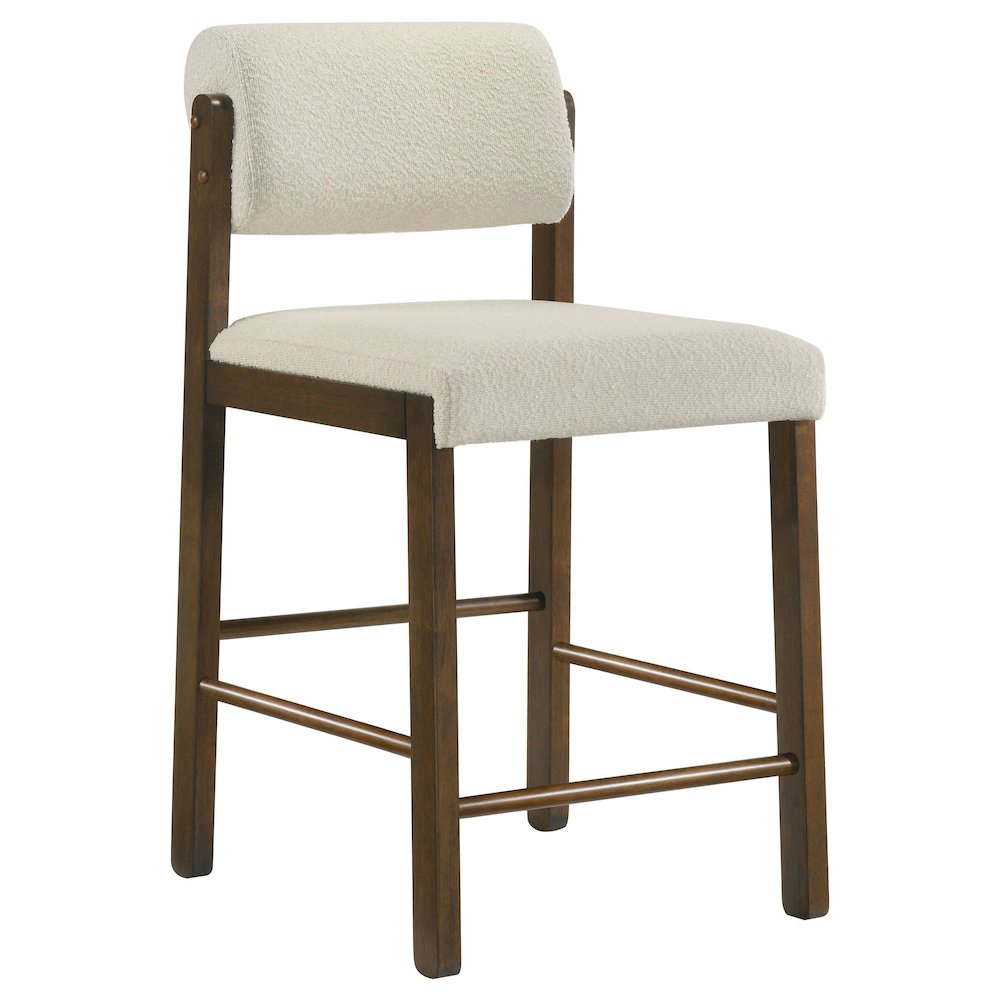 Kehoe Upholstered Counter Height Chair Cream and Walnut (Set of 2). Picture 1