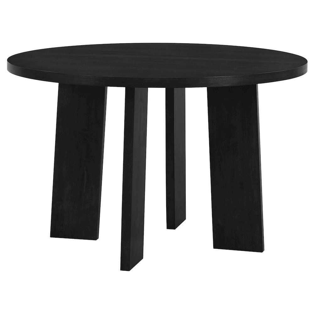 Strouse 47-inch Round Wood Dining Room Table Black. Picture 1