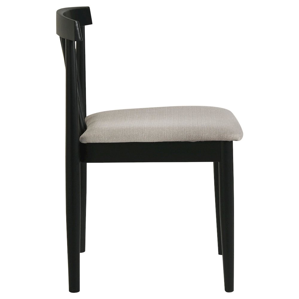Cullen Dining Side Chair Upholstered Seat Black (Set of 2). Picture 7