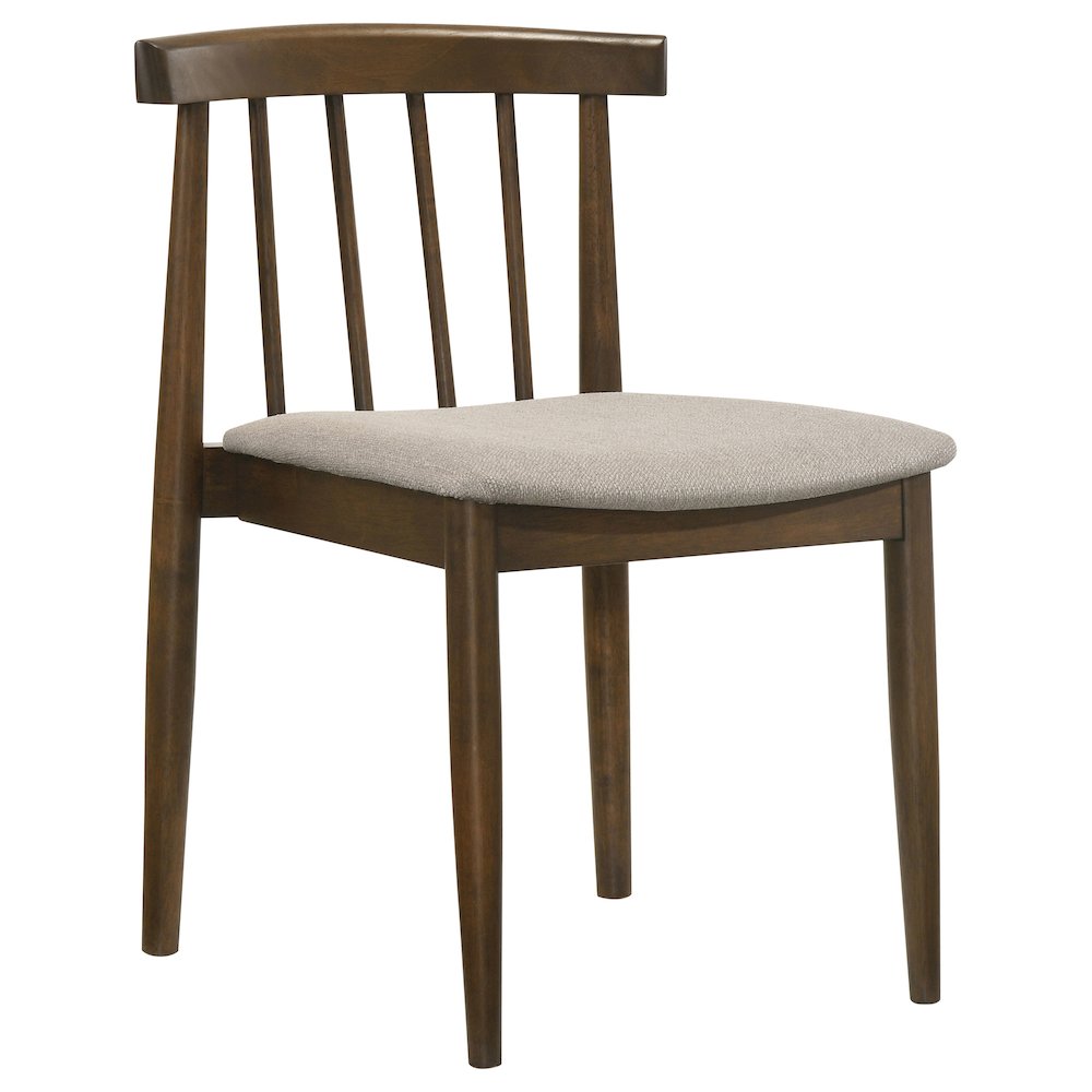 Cullen Dining Side Chair Upholstered Seat Dark Walnut (Set of 2). Picture 3
