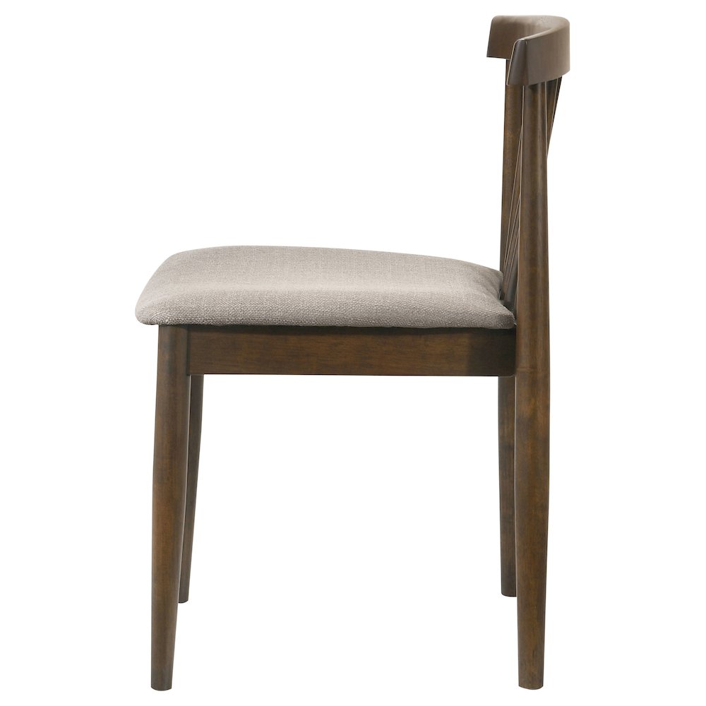 Cullen Dining Side Chair Upholstered Seat Dark Walnut (Set of 2). Picture 6