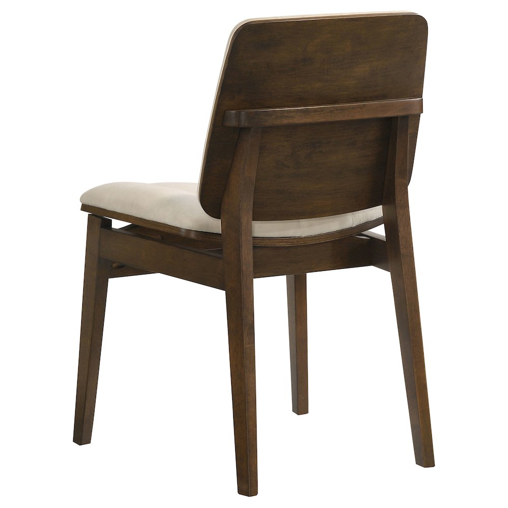 Redbridge Velvet Upholstered Side Chair Cream and Walnut (Set of 2). Picture 6