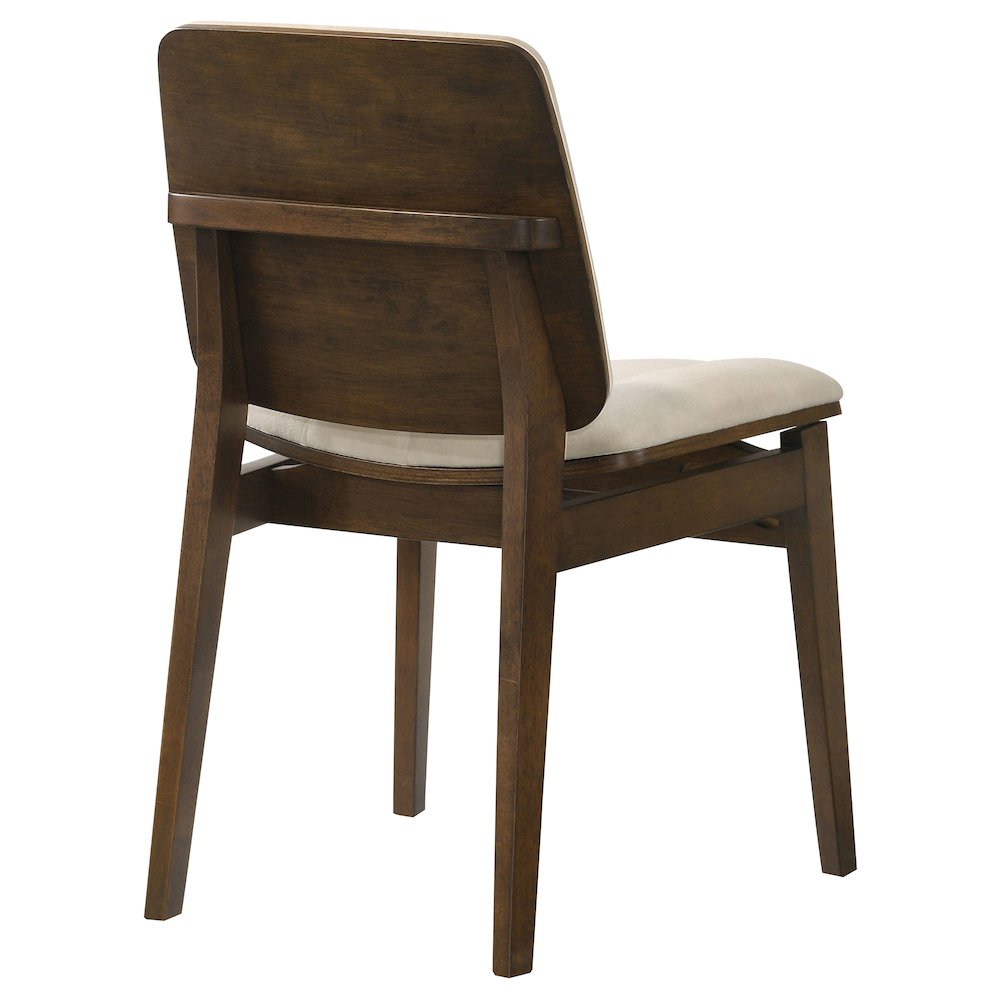 Redbridge Velvet Upholstered Side Chair Cream and Walnut (Set of 2). Picture 7