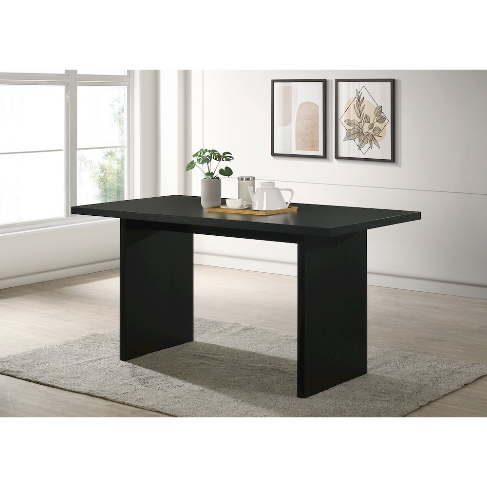 Decker 70-inch Rectangular Wood Counter Height Dining Table Black. Picture 2