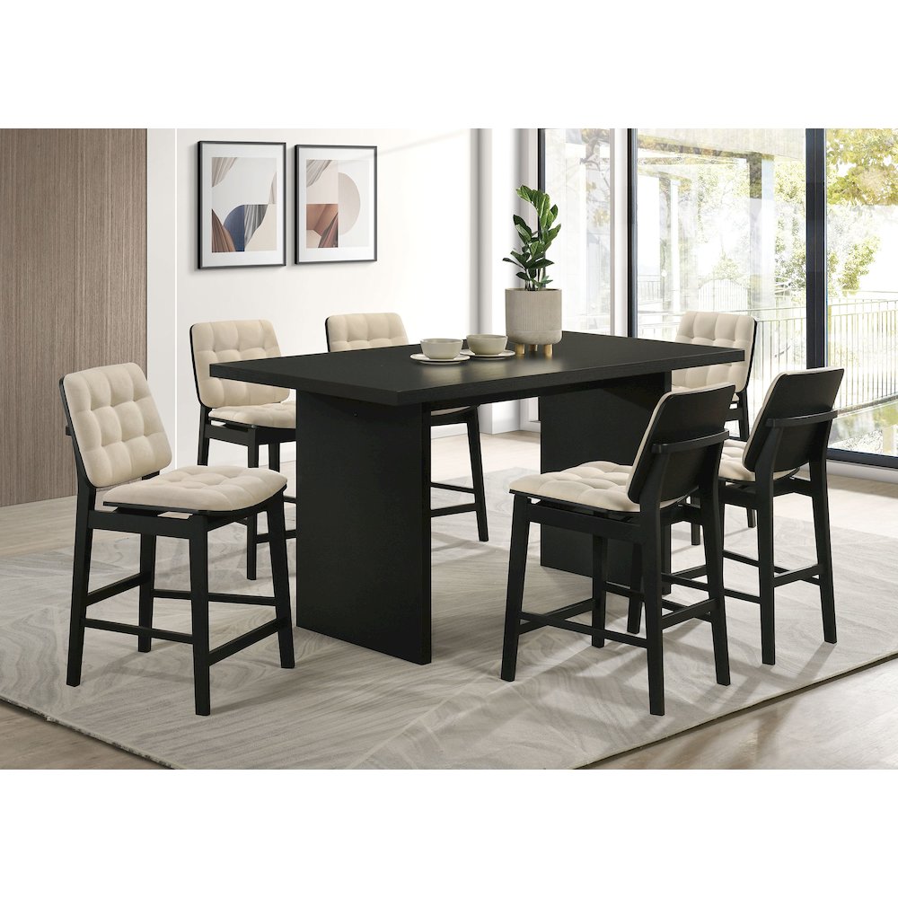 Decker 70-inch Rectangular Wood Counter Height Dining Table Black. Picture 8