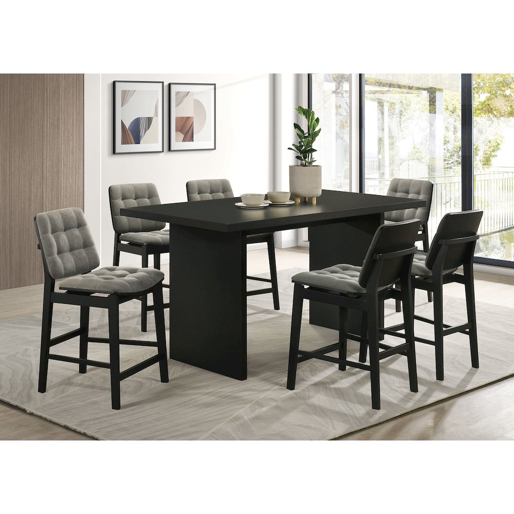 Decker 70-inch Rectangular Wood Counter Height Dining Table Black. Picture 9