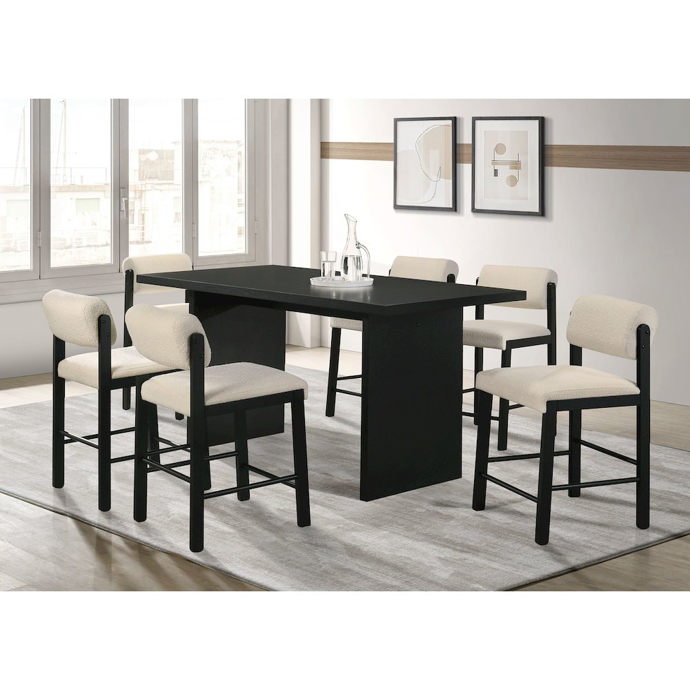Decker 70-inch Rectangular Wood Counter Height Dining Table Black. Picture 10